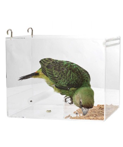 Parrot Food Mate - Acrylic Less Mess Feeder - Large